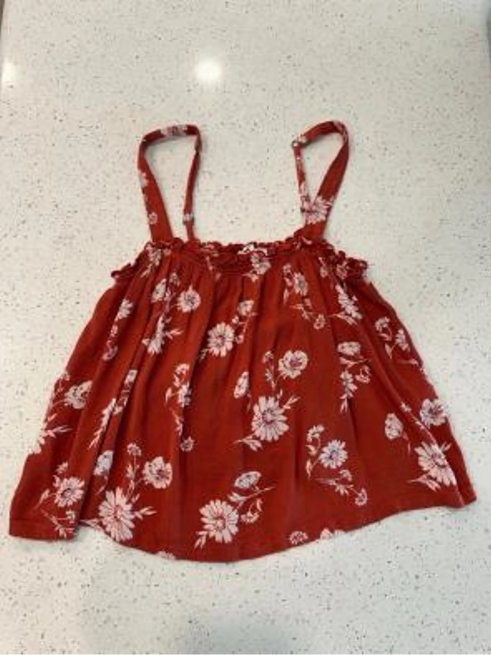 Hollister Rust Red Floral Smocked Camisole